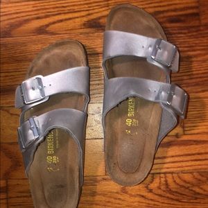 Silver Birkenstock’s size 40
